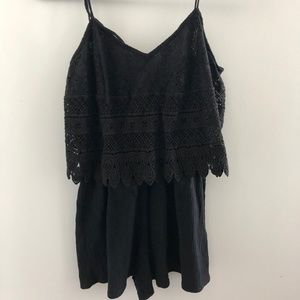 Topshop Lace Romper Black Size 2